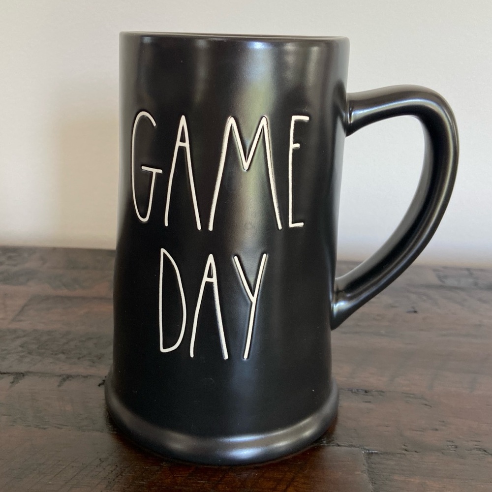 Rae Dunn GAME DAY Black Mug Stein NEW